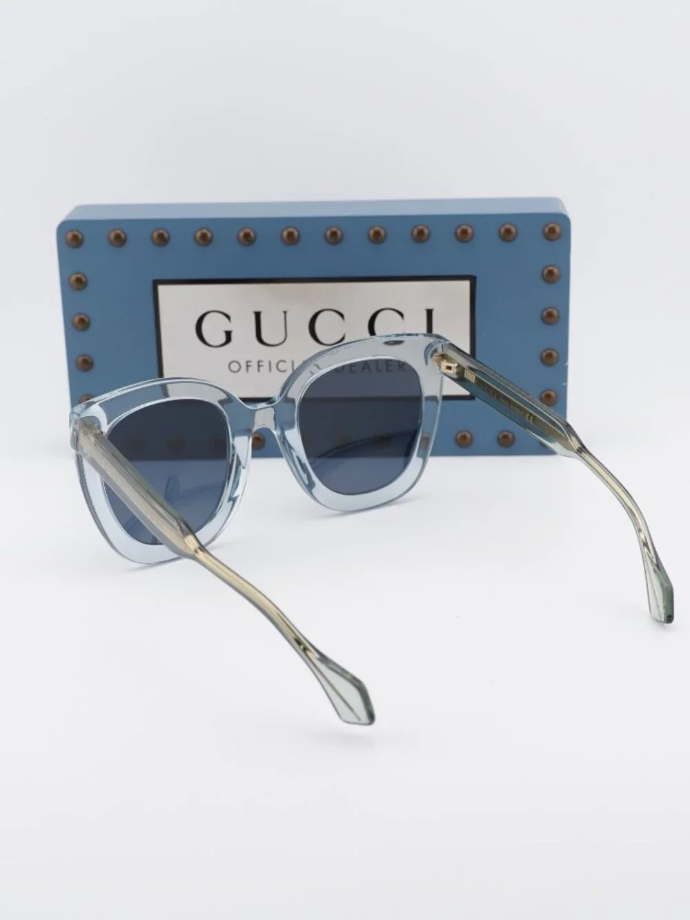 Gucci GG0564S 003 Women Cat Eye Sunglasses - Light Blue / Blue